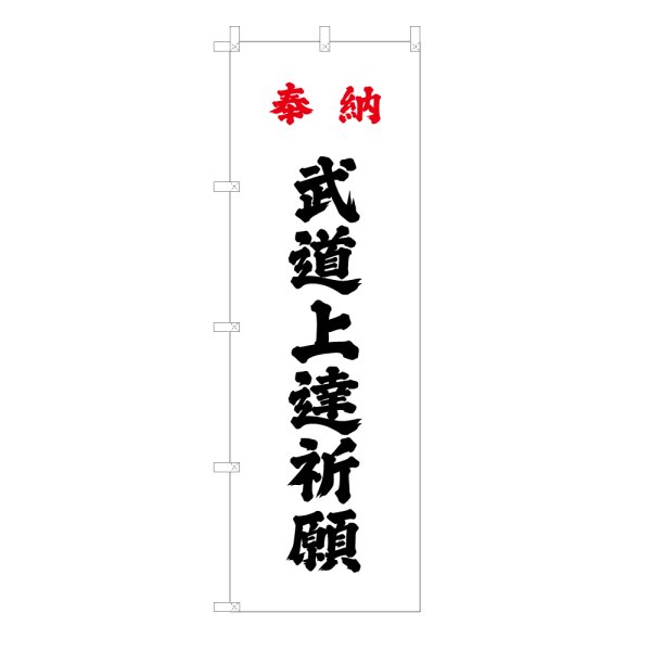 画像1: のぼり旗 奉納　武道上達祈願 (選べる下地の色・選べるサイズ) VJ-N0001 (1)