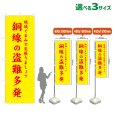 画像1: のぼり旗 銅線の盗難多発 (黄) (1)