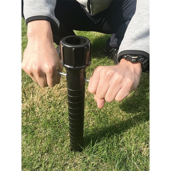 画像2: 埋め込み式のぼり用ポールスタンド 黒 No.29211 (2)