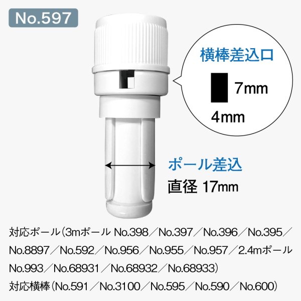 画像2: のぼり旗 ポール回転頭 白色 (直径22mmの3mポールに対応) No.597 (2)
