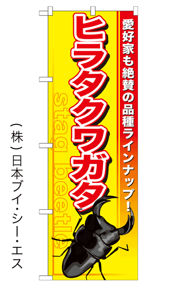 画像1: 【ヒラタクワガタ】のぼり旗 (1)