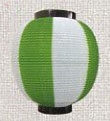画像1: 【緑/白】9寸丸サイズポリ提灯 (1)